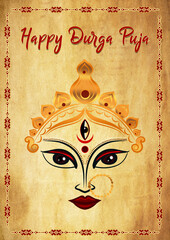 happy Durga puja festival social media banner template design , Happy Durga Puja Festival Background with Stylish Text
