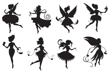 Fairy Silhouette vector illustration bundile