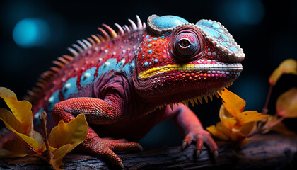 Lizard, dragon, gecko, iguana, vibrant colors, tropical rainforest, animal scale 