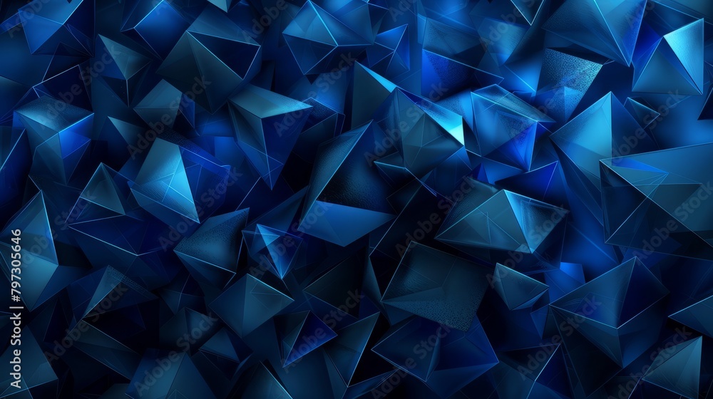 Aufkleber background for an information technology company or background with blue triangles generative ai hyp