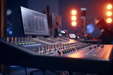 High-End Mixing Console in A Recording Studio