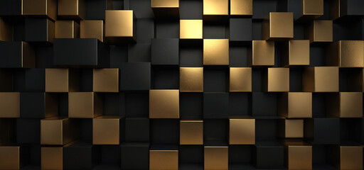 Abstract dark luxurious gold black geometric background