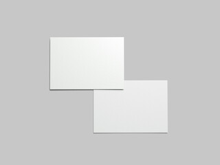 Realistic A6 Postcard Mockup on top view angle