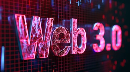 WEB 3.0 typography on futuristic technology background,