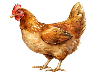 Fototapeta premium Brown hen with its chicks
