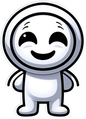 Fototapeta premium Eine kleine lustige Comicfigur im Vektor Sticker Format