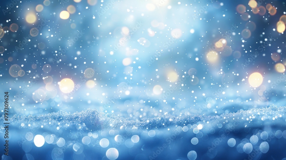 Poster abstract winter background with snowflakes and empty copy space. generate ai image