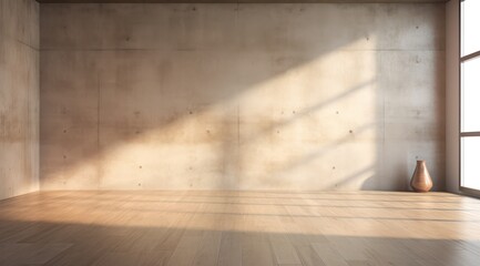 a room with a wooden floor and a window