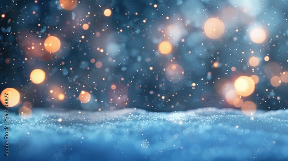 Aufkleber abstract winter background with snowflakes and empty copy space. generate ai image