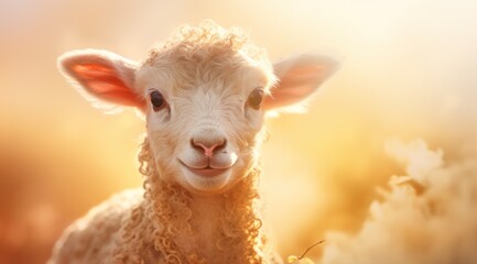 a close up of a lamb