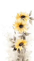 Poster de jardin  Sunflower painting plant inflorescence.  © Rawpixel.com