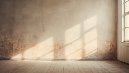 a room with a wall and a wooden floor