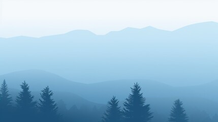 a landscape with trees and mountains