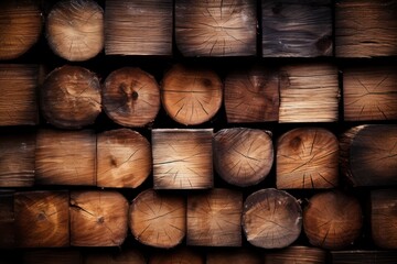 a stack of cut logs