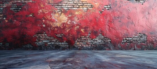 Vivid painting showing a red brick wall merging seamlessly with a similar wall, creating a harmonious visual effect