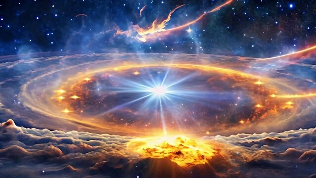 Deep colorful and bright abstract fractal universe space background