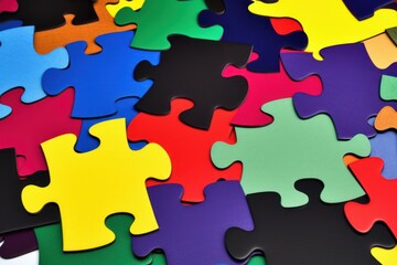 a group of puzzle pieces