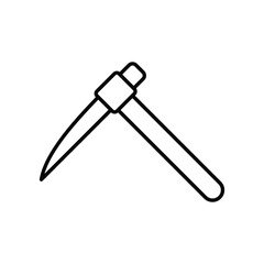pickaxe icon with white background vector stock illustration