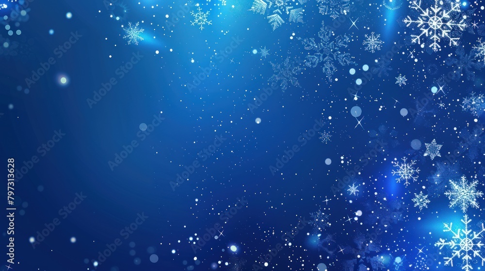 Poster abstract winter background with snowflakes and stars. generate ai image