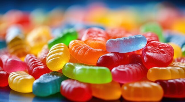 a pile of colorful candy