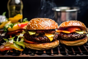 burger in bbq amrecian style