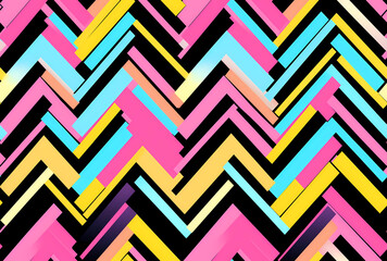 Abstract seamless pattern with colorful chevron stripes