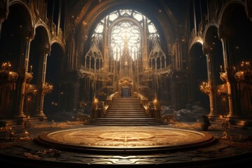 Throne room architecture illuminated building.