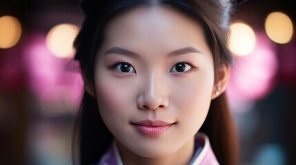 a close up of a woman's face