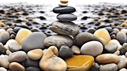 Fototapeta na wymiar a stack of rocks on a beach