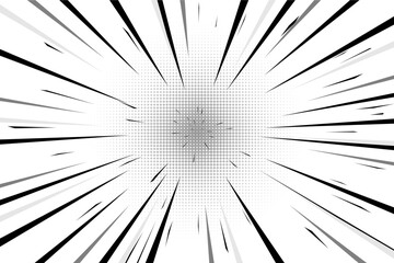 Obraz premium BLACK AND WHITE COMIC ZOOM BACKGROUND VECTOR FREE