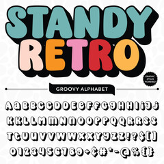 Black and White Standy Retro Vintage Display bold Font alphabet.