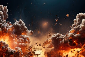 Apocalypse explosion effect backdrop - obrazy, fototapety, plakaty