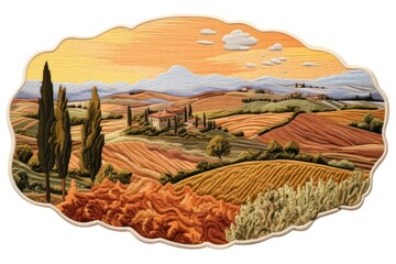 Tuscany landscape agriculture painting plant.