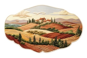 Tuscany landscape farm art architecture.