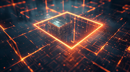 cubes with light effects ,Futuristic background ,modern colorful abstract with random box  wallpaper or background