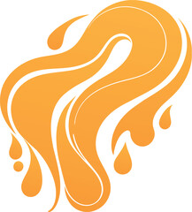 Orange color abstract liquid wavy shapes background generated by Ai