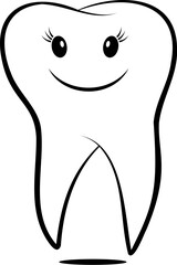 Cute tooth flat vector icon for design template. simple tooth icon on white plain background.