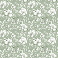 Floral green color, form natural, seamless fabric pattern.