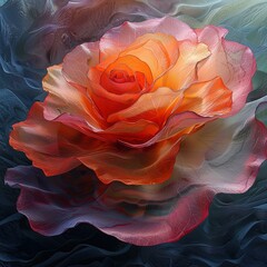 a rose that is in the middle of a painting