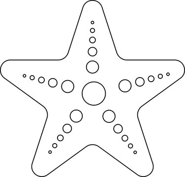recommend clip art: A minimalist black outline of a starfish, perfect for adding a touch of seaside elegance to your projects