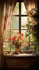 A window flower windowsill plant.