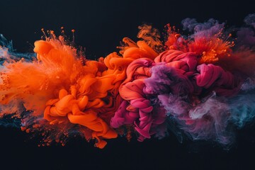 A myriad of colored smoke dances gracefully in the air, forming a captivating and ethereal display of chromatic beauty.