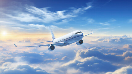 Obraz premium Aircraft soaring above the cloud-draped earth