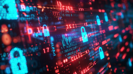 virtual screen to ​the icon security on the virtual display to Data protection Cyber Security Privacy
