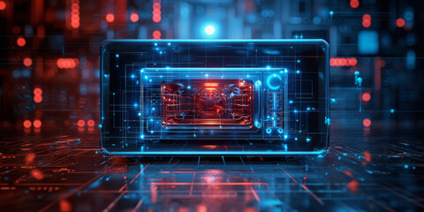 Microwave oven small home appliance science and technology see -through illustration.