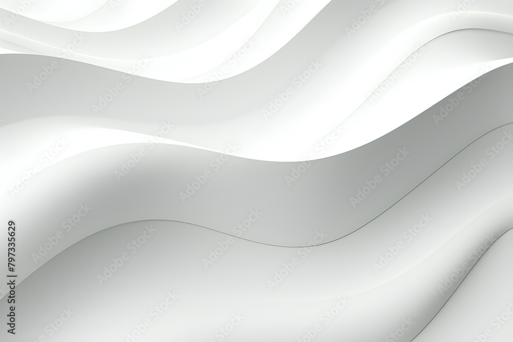 Poster 3d illustration of a white abstract gradient background with lines. print from the waves. modern gra
