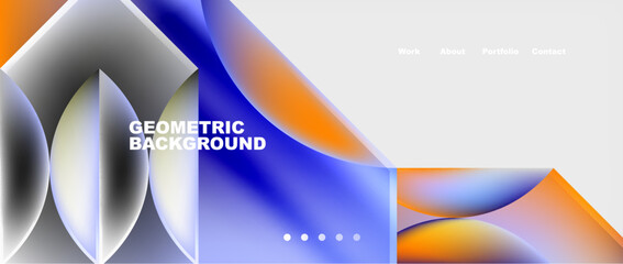 A stunning geometric background featuring a gradient of electric blue and vivid orange hues, resembling a fluid fusion of water and sky. Perfect for macro photography or as a unique brand font