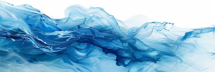 Blue water waves on a white background