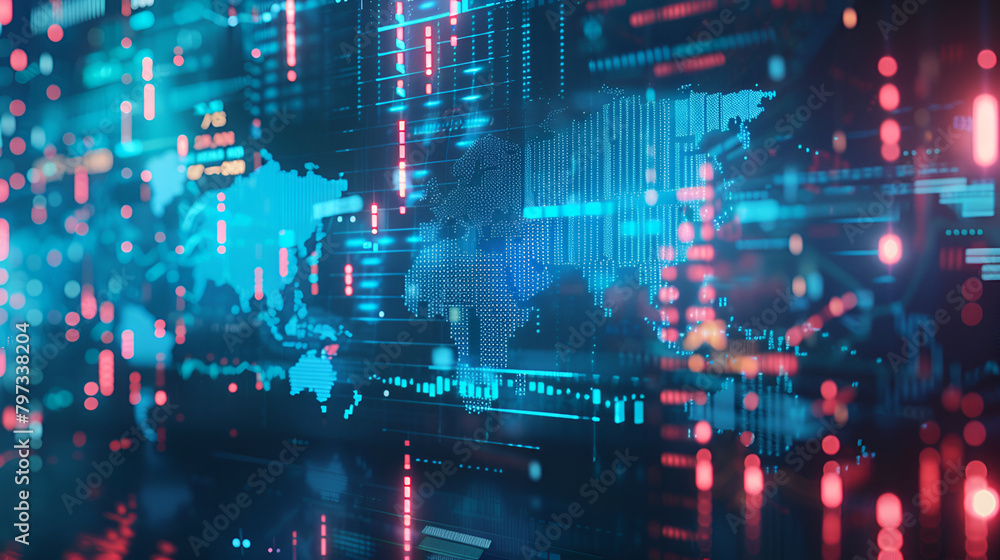 Aufkleber digital technology network data and communication concept abstract background,smart city and abstrac