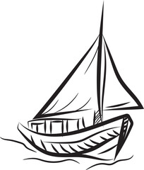 Simple wooden boat Illustration